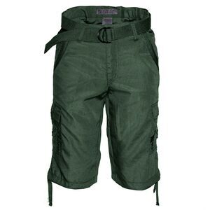 Men's Cargo Shorts Casual Cotton Multi Pockets Belted Lightweight Casual Short